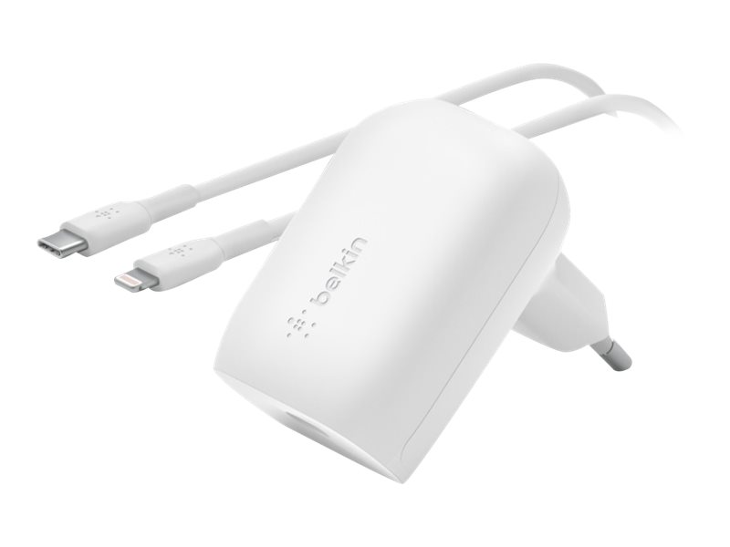 Belkin BoostCharge - Strömadapter - PPS-teknik - 30 Watt - 3 A - PD 3.0 (24 pin USB-C) - vit | Tele & GPS - Batteri & Laddare - Laddare | GameStuff