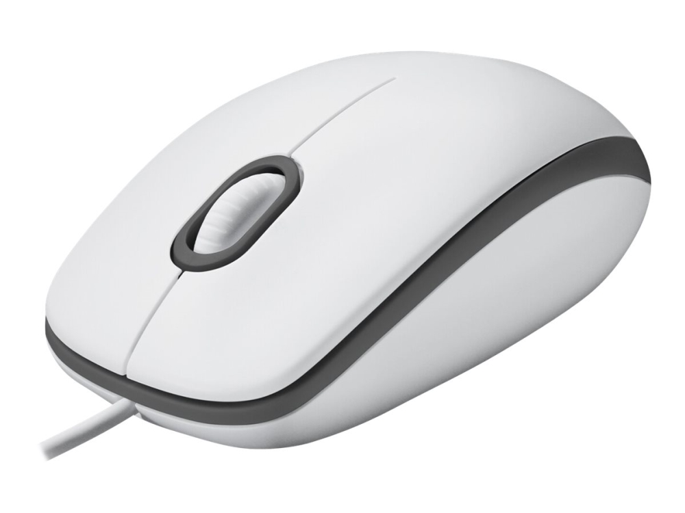 Logitech M100 Mus Höger Och Vansterhanta Optisk 3 Knappar Kabelansluten Usb Vit