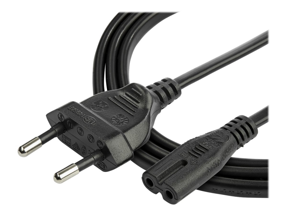 Startech.Com 2M (6Ft) Laptop Power Cord, Eu Plug To C7, 2.5A 250V, 18Awg, Notebook / Laptop Replacement Ac Power Cord, Printer/Power Brick Cord, Euro