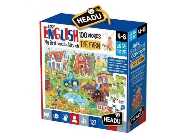Headu Easy English 100 Words Farm, 3 Jahr(E)