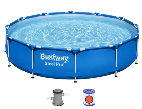 Bestway Steel Pro 56681 Schwimmbad Til Over Jorden Indrammet Pool Rund 6473 L Blå