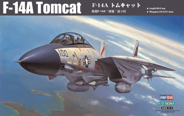 Hobbyboss 1:72 Scale F-14A Tomcat Diecast Model Kit