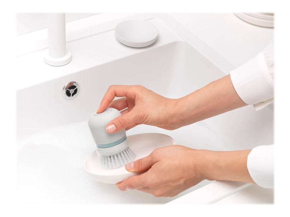 Brabantia - Soap dispensing dish brush - polyester - ljusgrå | Köksapparater - Köksmaskiner | GameStuff