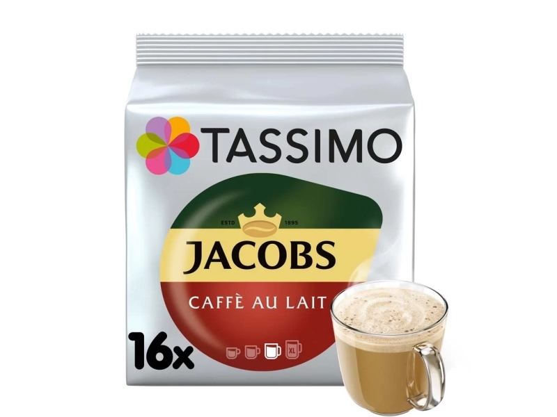 Coffee Capsules Tassimo Café Au Lait (Compatible With Bosch Tassimo Capsule Machines), 16 Pcs.