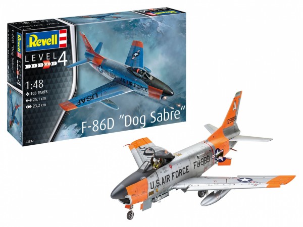 Plastmodellflygplan F-86D Dog Sabre 1/48 | Hobby - Modellbygge - Plast Byggmodeller - Starter set | GameStuff