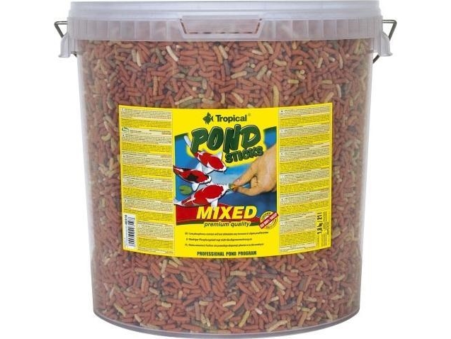 Tropical Pond Sticks Mixed, Dam Fisk, Tør Fiskefoder, Pind, Vitamin A, Vitamin C, Vitamin D3, Vitamin E, 23%, 3%