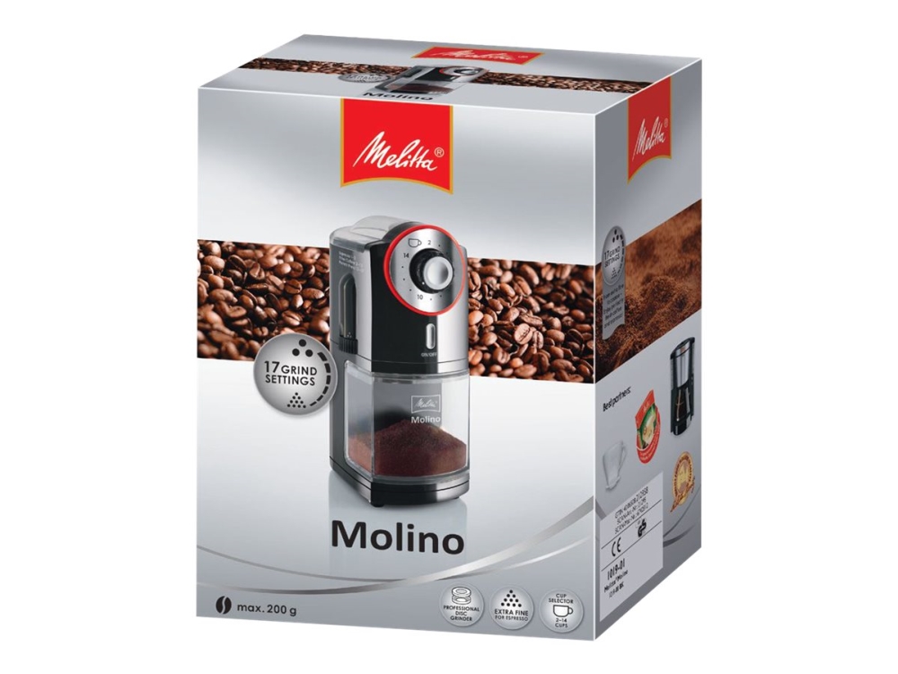 Melitta Molino, 100 W, 1,61 Kg, 162 Mm, 105 Mm, 255 Mm, 80 Cm