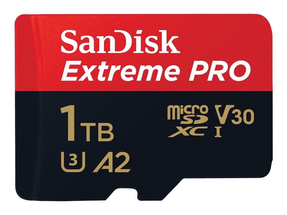 SanDisk Extreme Pro - Flashhukommelseskort (microSDXC til SD adapter inkluderet) - 1 TB - A2 / Video Class V30 / UHS-I U3 / Class10 - microSDXC UHS-I