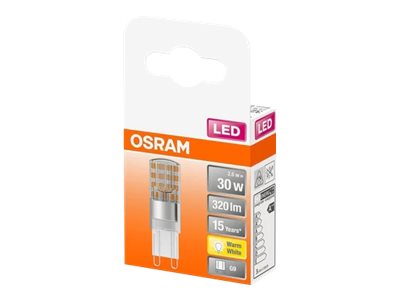 OSRAM PIN - LED-lyspære - form: T15 - G9 - 2.6 W (ekvivalent 30 W) - klasse E - varmt hvitt lys - 2700 K