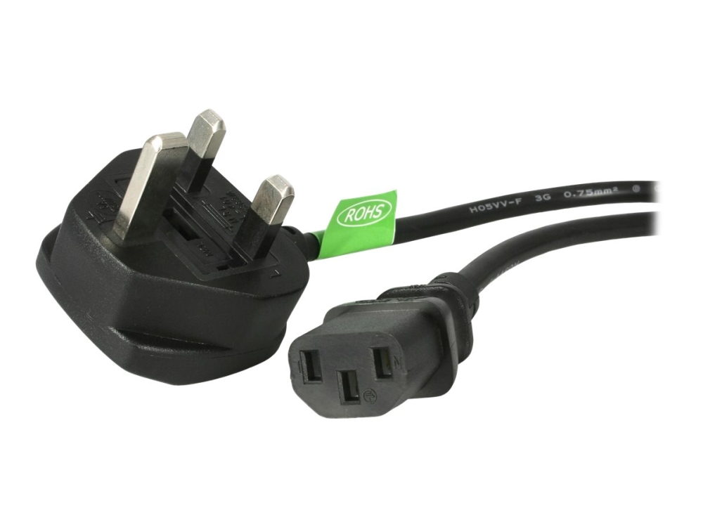 Startech.Com 6Ft (1.8M) Uk Computer Power Cable, 18Awg, Bs 1363 To C13 Power Cord, 10A 250V, Black Ersatz Ac Power Cord, Monitor Power Cable, Bs 1363