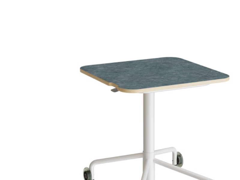 Bord Smile 110, 650x650 mm, Mørk grå linoleum, Hvidt stel | Köksapparater - Storköksutrustning - Kantin | GameStuff