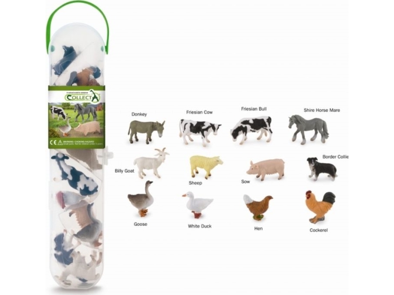 Collecta Box Of Mini Farm Animals In Tube Toy