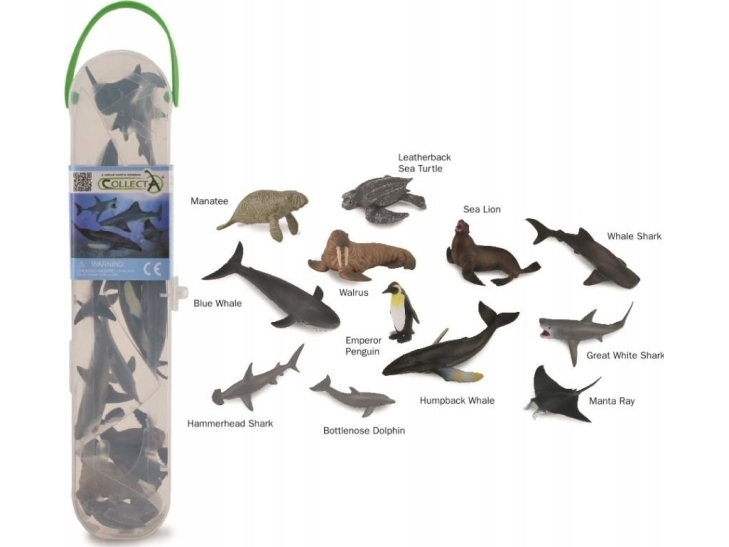 Collecta Box Of Mini Sea Animals In Tube Toy