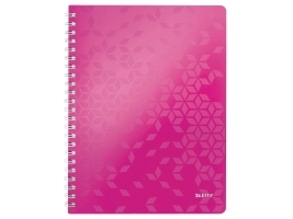 Notesbog, Leitz Wow, A4, Linjeret, 80 Ark, 80 G, Pink