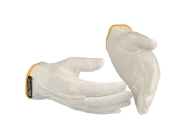 Bomuldshandsker Guide 549, Pvc-Dupper, Str. 7, Pakke A 12 Par