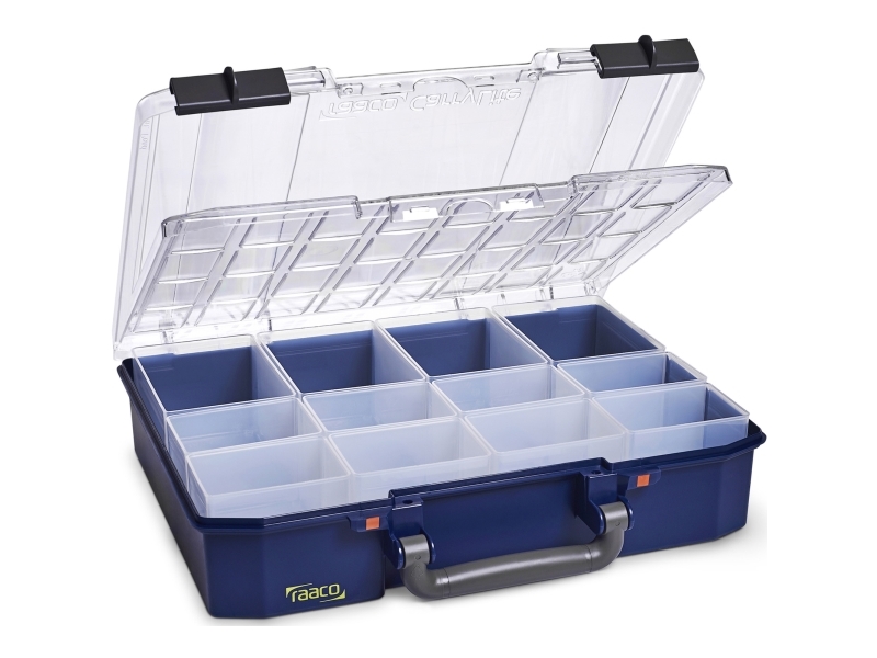 raaco CarryLite 80 4x8-12/DLU, Blå, Polykarbonat, Polypropylen (PP), 337 mm, 278 mm, 82 mm, 1,25 kg | Verktyg & Verkstad - Förvaring i verkstad - Verktygsväska | GameStuff
