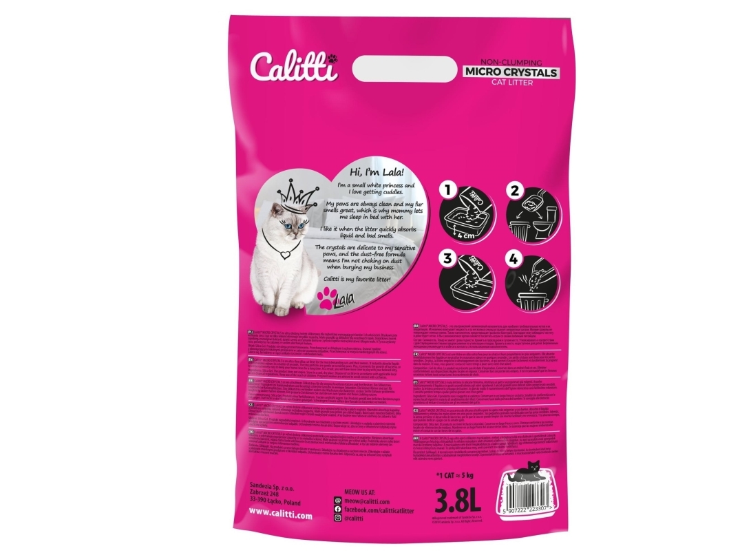 Calitti Micro Crystals kattegrus naturlig 3,8 l