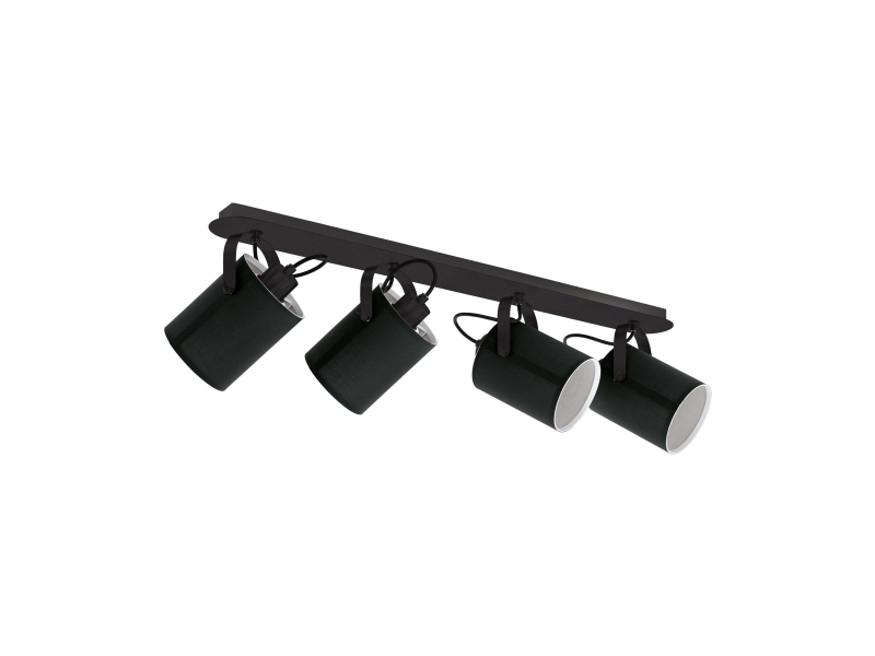 Eglo Villabate, Strahler Oberflächenbeleuchtung, E27, 4 Glühbirne(N), Led, 220-240 V, Schwarz, Weiß