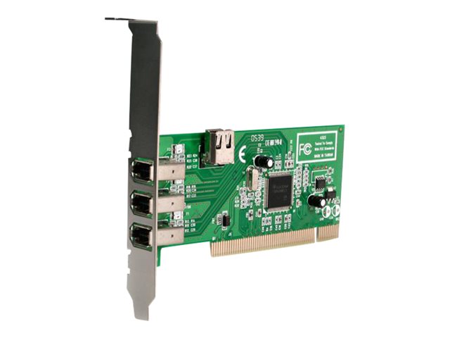Startech.Com 4 Port 1394A Firewire Pci Schnittstellenkarte - 3X Extern 1X Intern, Pci, Ieee 1394/Firewire, Grün, Metallisch, Ce, Ul, Fcc, Reach, Taa,