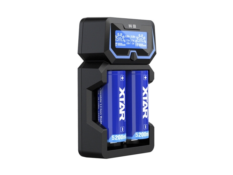 Xtar X2 Ladegerät Für Zylindrische Li-Ion 18650 Akkus
