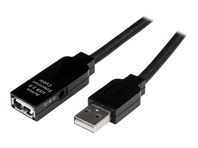 Startech.Com 25M Aktives Usb 2.0 Verlängerungskabel - St/Bu, 25 M, Usb A, Usb A, Usb 2.0, Männlich/Weiblich, Schwarz