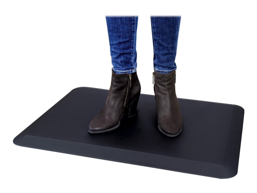 Startech Anti Fatigue Mat - 20 x 30 - Premium Polyurethane - Anti-Slip Bottom - Floor Mat - Standing Desk Mat - Desk Floor Mat (STSMAT) - Anti-slip måtte - sort - for P/N: ARMPIVOTHDB, ARMSTSLG, BNDSTSLGPVT, BNDSTSLGSLIM, LAPTOP-SIT-STAND, WALLSTS2