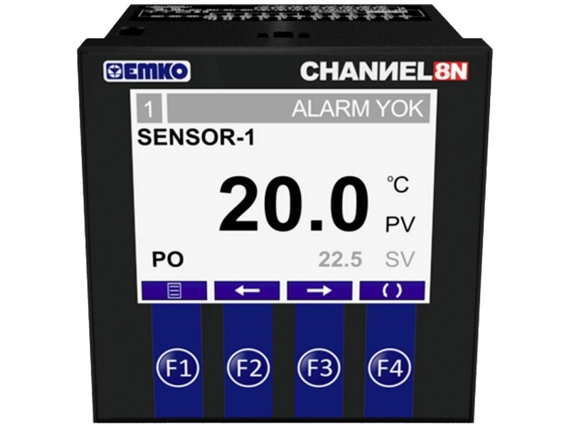 Emko CHANNEL8-N 2-pisteohjaus Lämpötilan säädin Pt100 -50 - +400 °C Rele 5 A