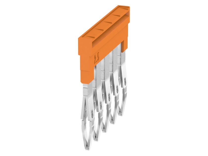 Weidmüller ZQV 2.5N/5, Tværforbindelse, 20 stk, Wemid, Orange, V0, 23,2 mm