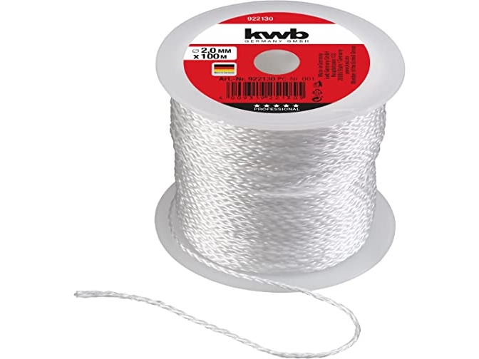 kwb 922130, Nylon, Vit, 100 m, 2 mm, 1 styck | Kläder & Säkerhet - Säkerhetsutrustning - Skyltar & säkerhetsmärkning | GameStuff
