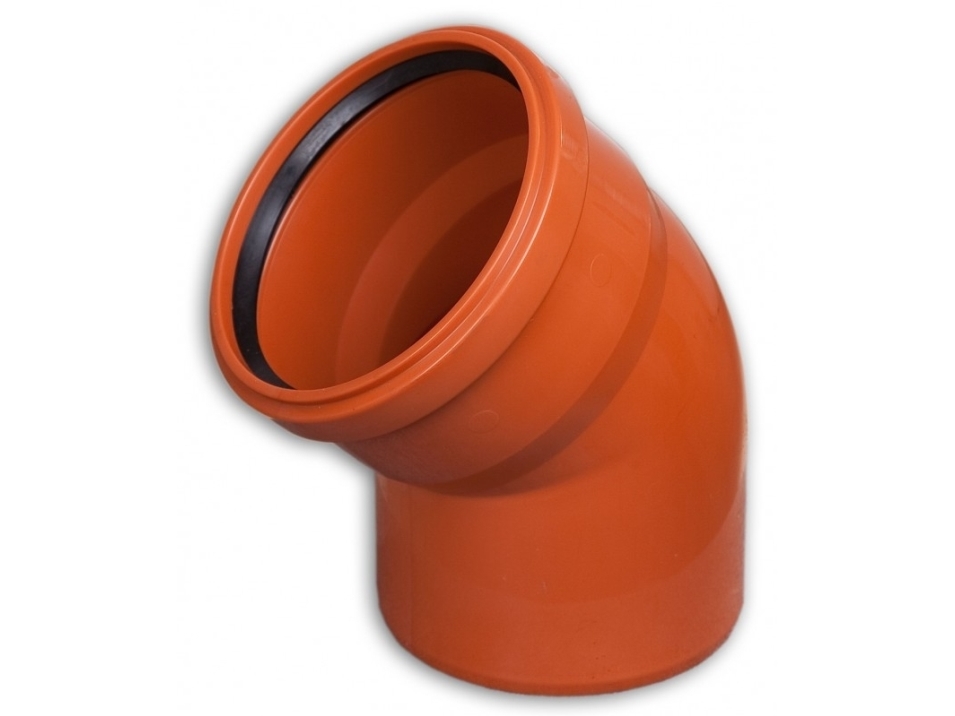 Wavin 315 mm 45 gr. LITE PVC-kloakbøjning, SN4