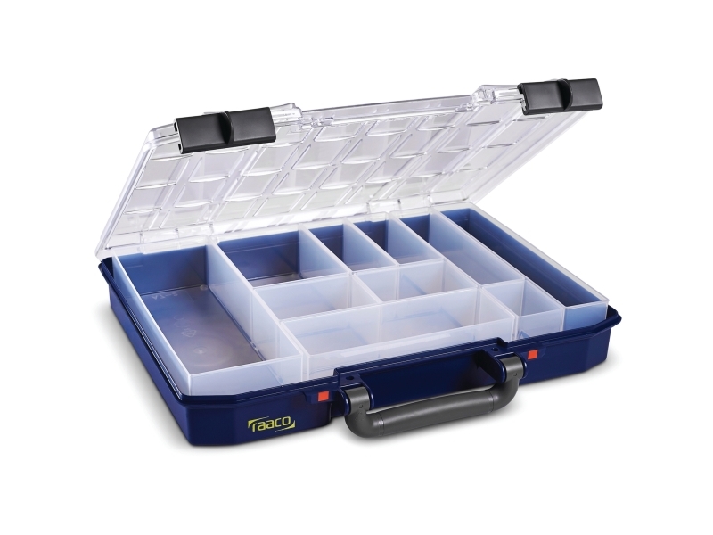 raaco CarryLite 55 4x8-10, Blå, Polykarbonat, Polypropylen (PP), 337 mm, 278 mm, 57 mm, 924 g | Verktyg & Verkstad - Förvaring i verkstad - Verktygsväska | GameStuff