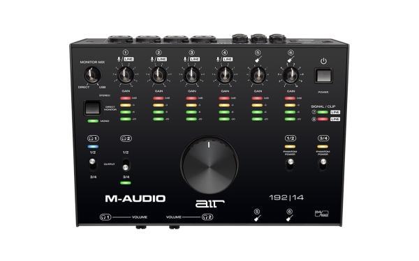 M-AUDIO AIR 192|14, Desktop, Sort, Metall, Kraft indikator, USB, 24-bit/192kHz