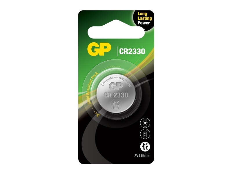 GP Batteries Lithium CR2330, Kertakäyttöinen akku, CR2330, Litium, 3 V, 1 kpl, Hopea