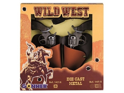 Två cowboyrevolvrar med hölster | Leksaker - Rollek - Blaster och leksaksvapen | GameStuff