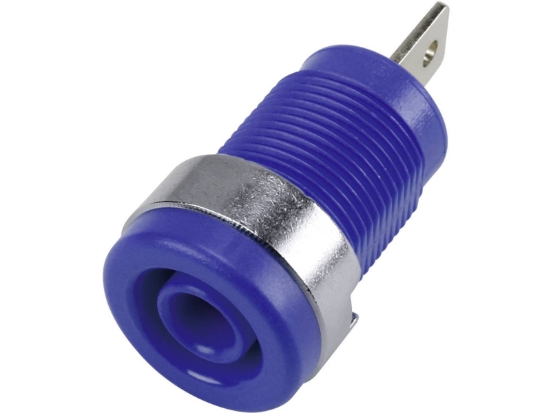 Tru Components 6239C26fn Sikkerheds-Laboratorietilslutning Tilslutning, Indbygning Lodret Stiftdurchmesser: 4 Mm Blå 1 Stk