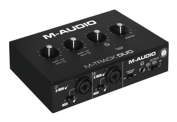 M-AUDIO M-Track Duo USB-lydinterface Crystal forforsterker 16 bit 48 kHz svart