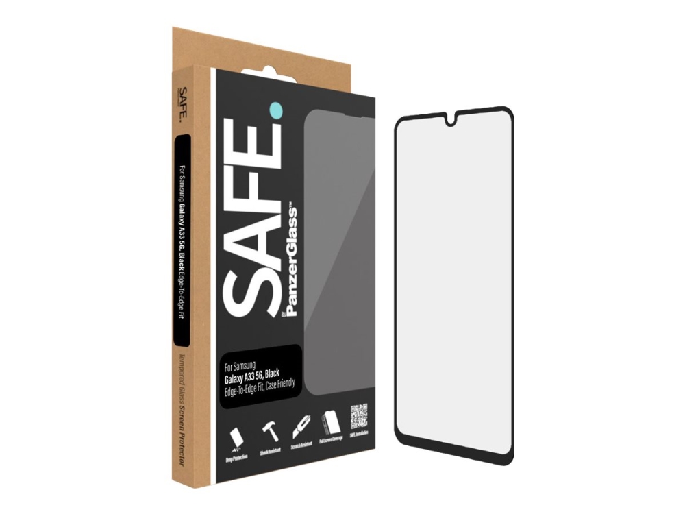 SAFE. by PanzerGlass™ Case-Friendly - Skærmbeskytter för mobiltelefon - Edge-to-Edge passform - ramfarve sort Samsung Galaxy A33 5G | Tele & GPS - Mobil tillbehör - Skärmskydd | GameStuff