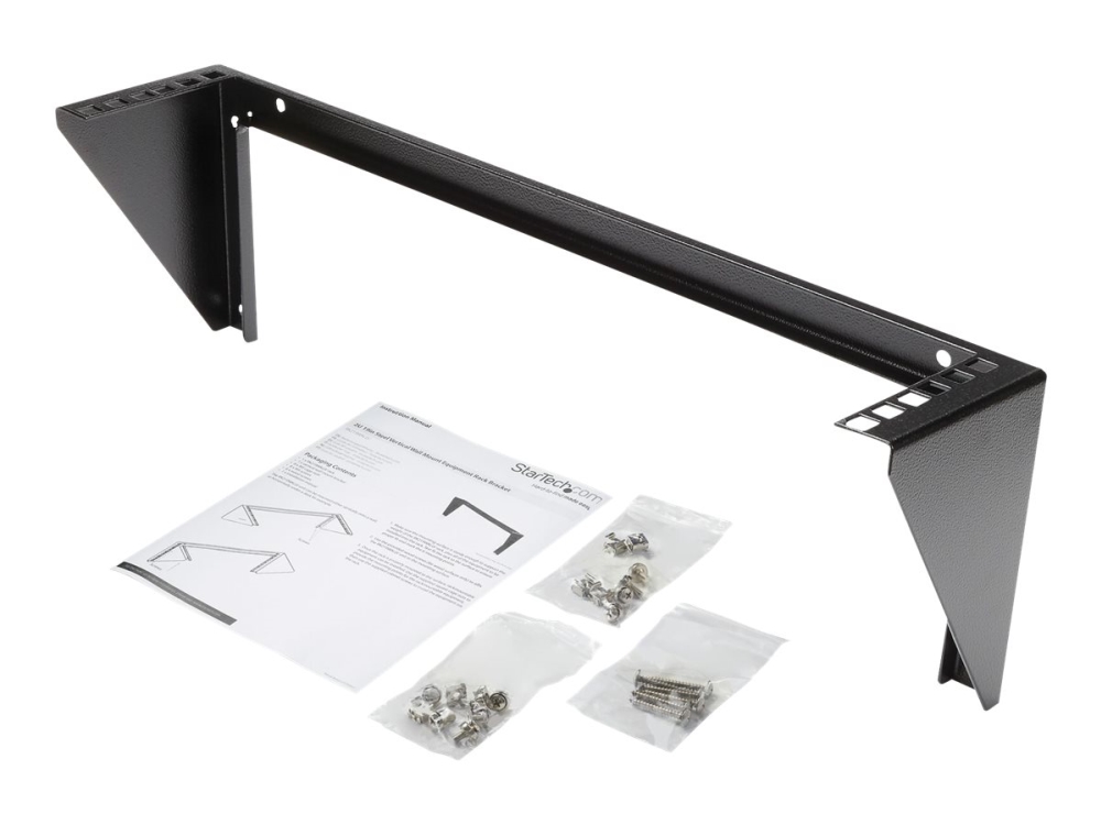 Startech 2U Vertical Wall Mount Patch Panel Bracket - Steel Rack Mount Bracket w/Hardware for 19 Network, Server and Data Equipment (RK219WALLV) - Monteringsbøjle - vægmonterbar - sort - 2U - 19 - for P/N: SV831DUSBUK