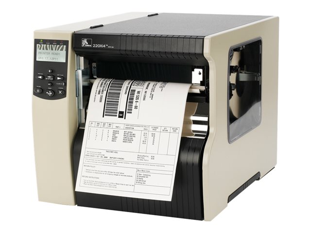 bjærgning Spædbarn Hollow Zebra 220Xi4 - Etiketprinter - termo transfer - Rulle (21,6 cm) - 300 dpi -  kapacitet: 1 rulle - parallel, USB, LAN, seriel