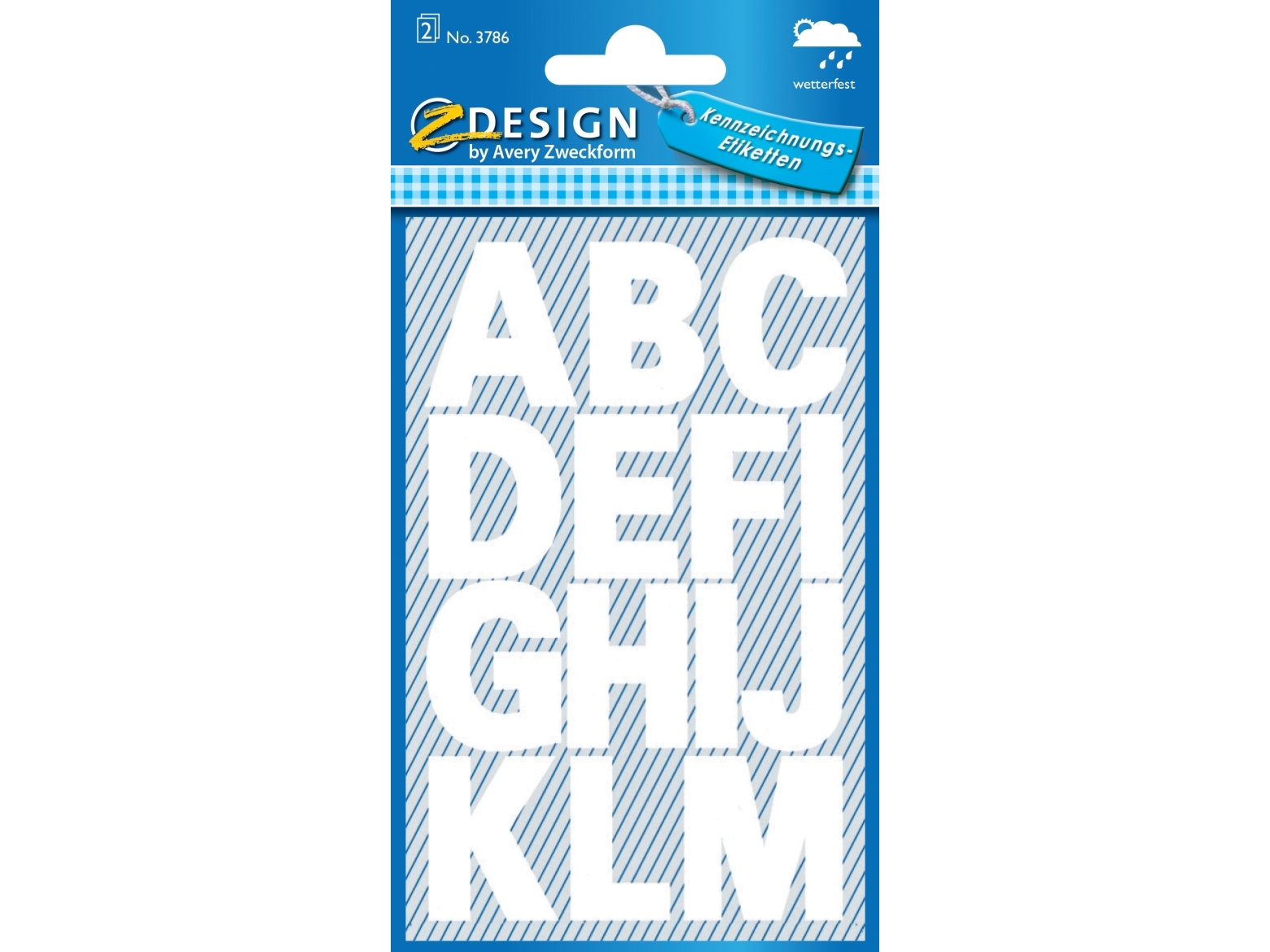 Z-Design 3786 Etiketter med bokstäver, litet format, 30 etiketter, vit vit vit 165x85x1mm (30 st) - (30 st per blisterförpackning) | Skola & Hobby - Festdekorera - Klistermärken | GameStuff