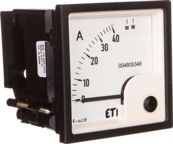 Eti-Polam analog amperemeter til tavle 40A klasse 1,5 72x72mm EQ72 004805346