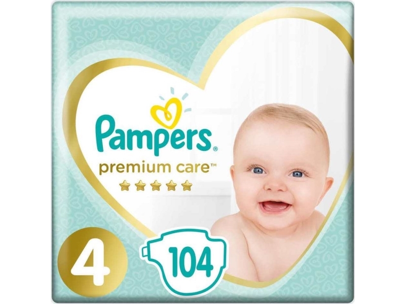 Billede af Pampers Premium Care 4-Bleer, 9-14 Kg, 104 Stk.