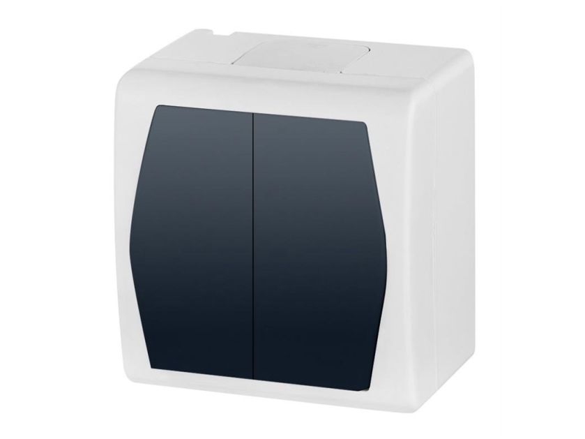 Elektroplast Schalter Hermes2 2G Wh/Grey Ip44 1002-01