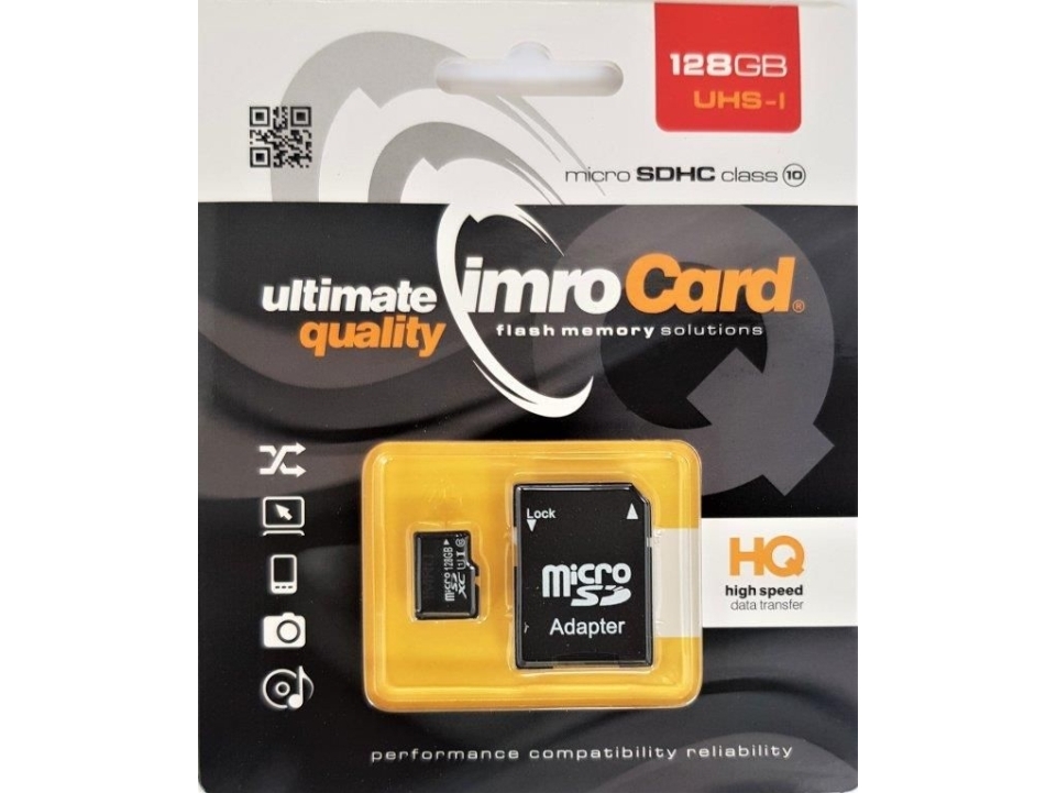 Minneskort Microsd 128gb Imro Adp 10c