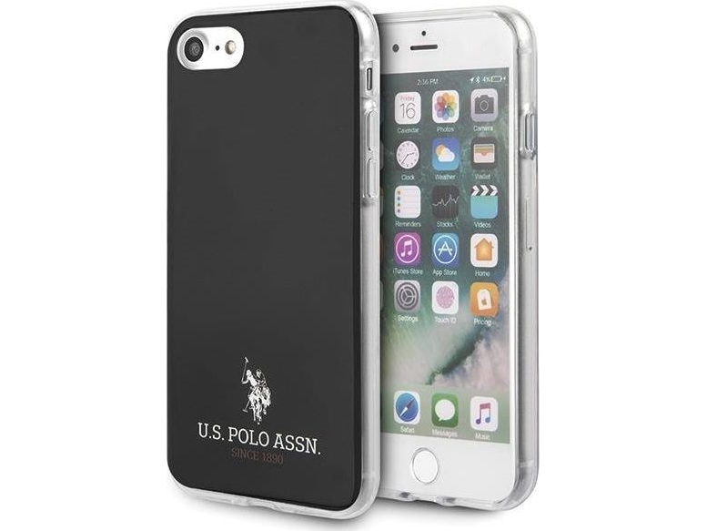 Us Polo Assn Us Polo Ushci8tpubk Apple Iphone 7/8/Se 2020 / Se 2022 Telefono Dėklas Juodos Spalvos Shiny