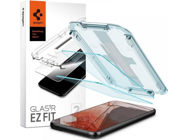 Spigen Glas.Tr Ez Fit, Samsung, Galaxy S22, Ridseresistent, Transparent, 2 Stk