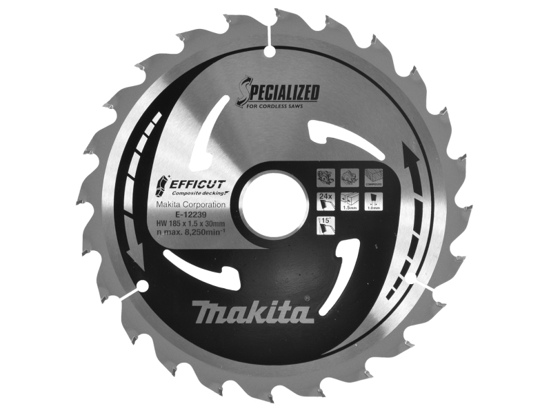 Makita E-12239, Plast, Træ, 18,5 cm, 2 cm, 8250 rpm, 1,5 mm, Makita