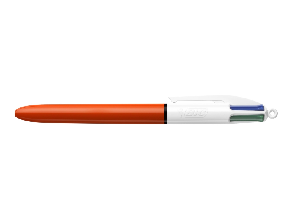 Bic 4 Colours - 4-Farvet Kuglepen - Sort, Rød, Blå, Grøn - 0.7 Mm - Fin - Tilbagetrækkelig (Pakke Med 12)