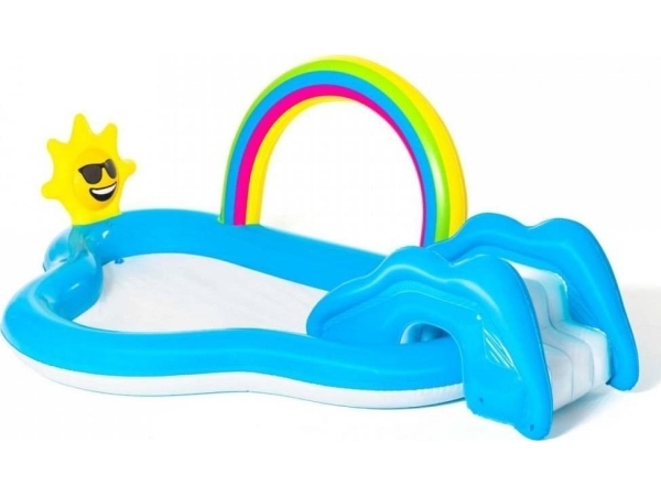 Bestway 53092, Oppustelig Pool, 170 L, 8 Formet Figur, 2 År, Rainbow N'' Shine, Blå, Hvid