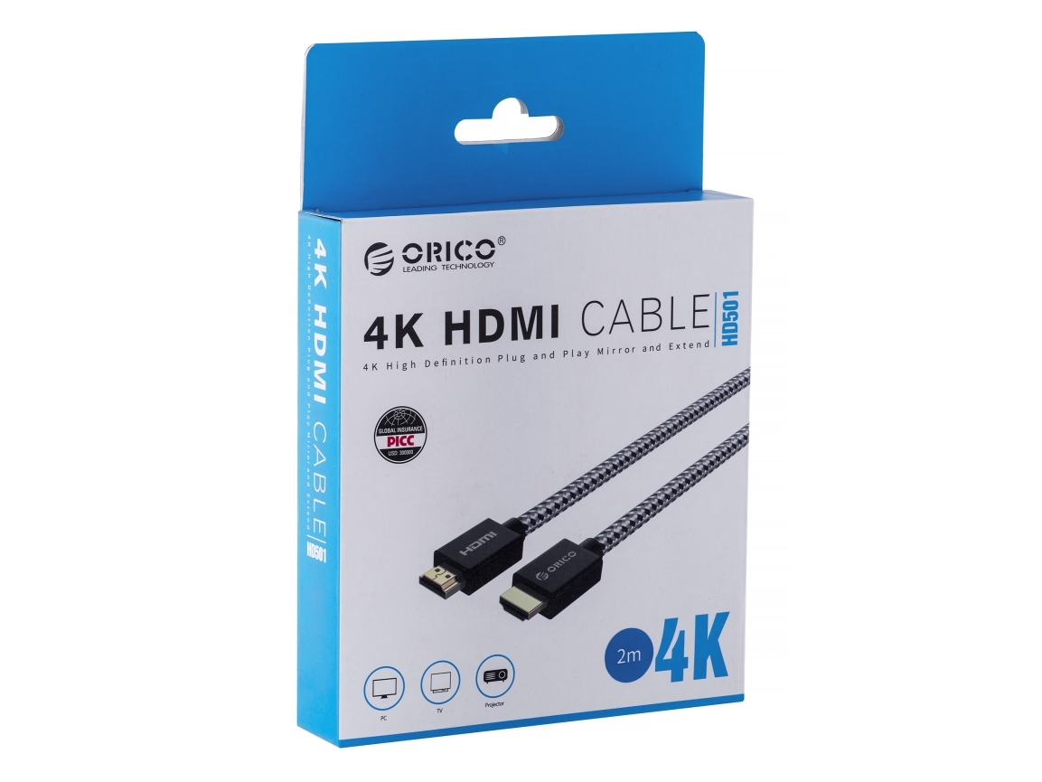 Orico Hdmi - Hdmi-Kabel 2M Sort (Hd501-20-Bk-Bp)